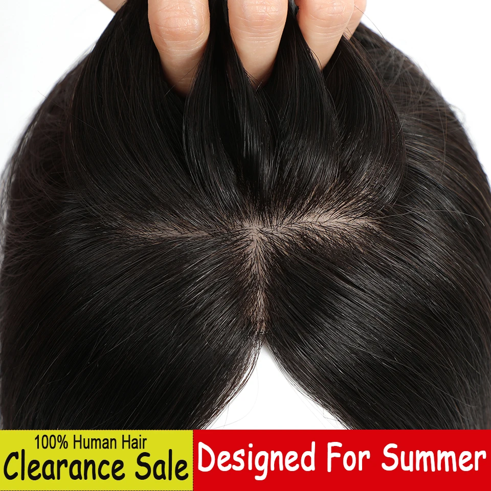 Dazzeal Topper человеческие волосы для женщин натуральные прямые заколки-крабы волос с