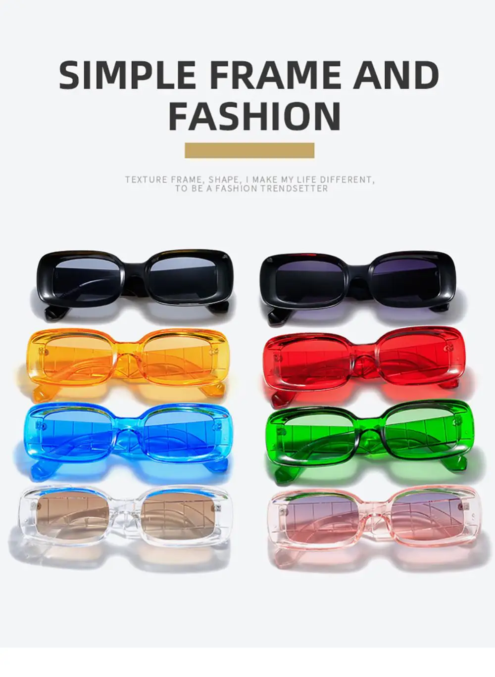 

Rectangular Frame Sunglasses Personality Ins Paragraph Street Shooting Sun Glasses Tide Party Eyeglasses Outdoor Glasses