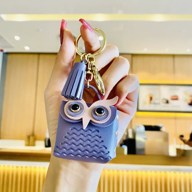 

Men's Car Cute Cartoon Couper Creative Owl Coin Purse Keychains Resin Fashion Women's Bags Pendant Jewelry Ornaments Key Chains