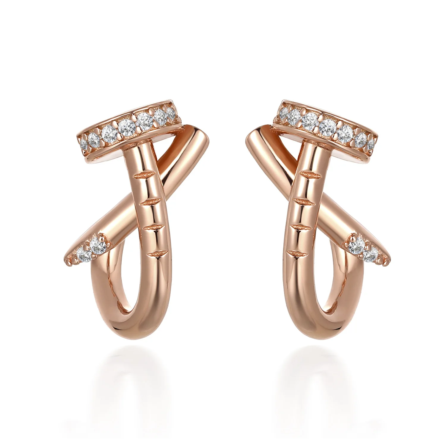 

Hot Selling 925 Sterling Silver Electroplated Rose Gold European and American Earrings, Niche Fashion Earrings