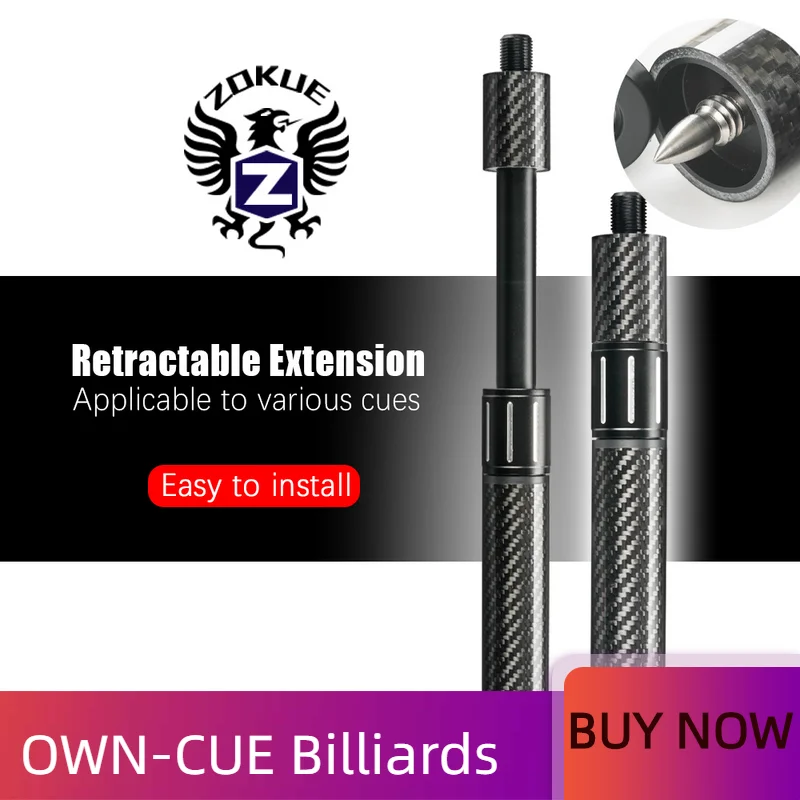 Adjustable Carbon Fiber Billiard Extension Extendable Extension For Mezz Predator KONLLEN ZOKUE Jflowers Billiard Accessories