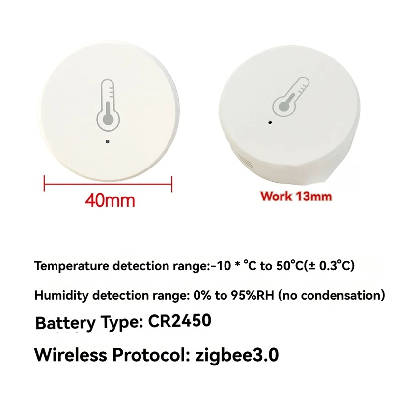 Tuya Zigbee Temperature And Humidity Sensor Voice Control Intelligent Home Hygrometer Real-Time Monitoring