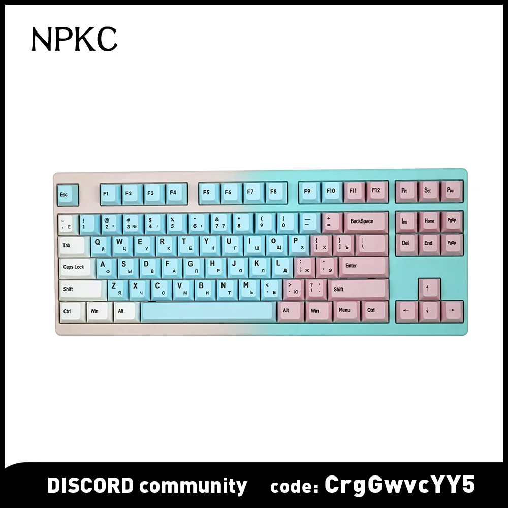 

NPKC Cherry pbt keycaps 108 key For mechanical keyboard gk61 anne pro 2 redragon fizz k617 bm60