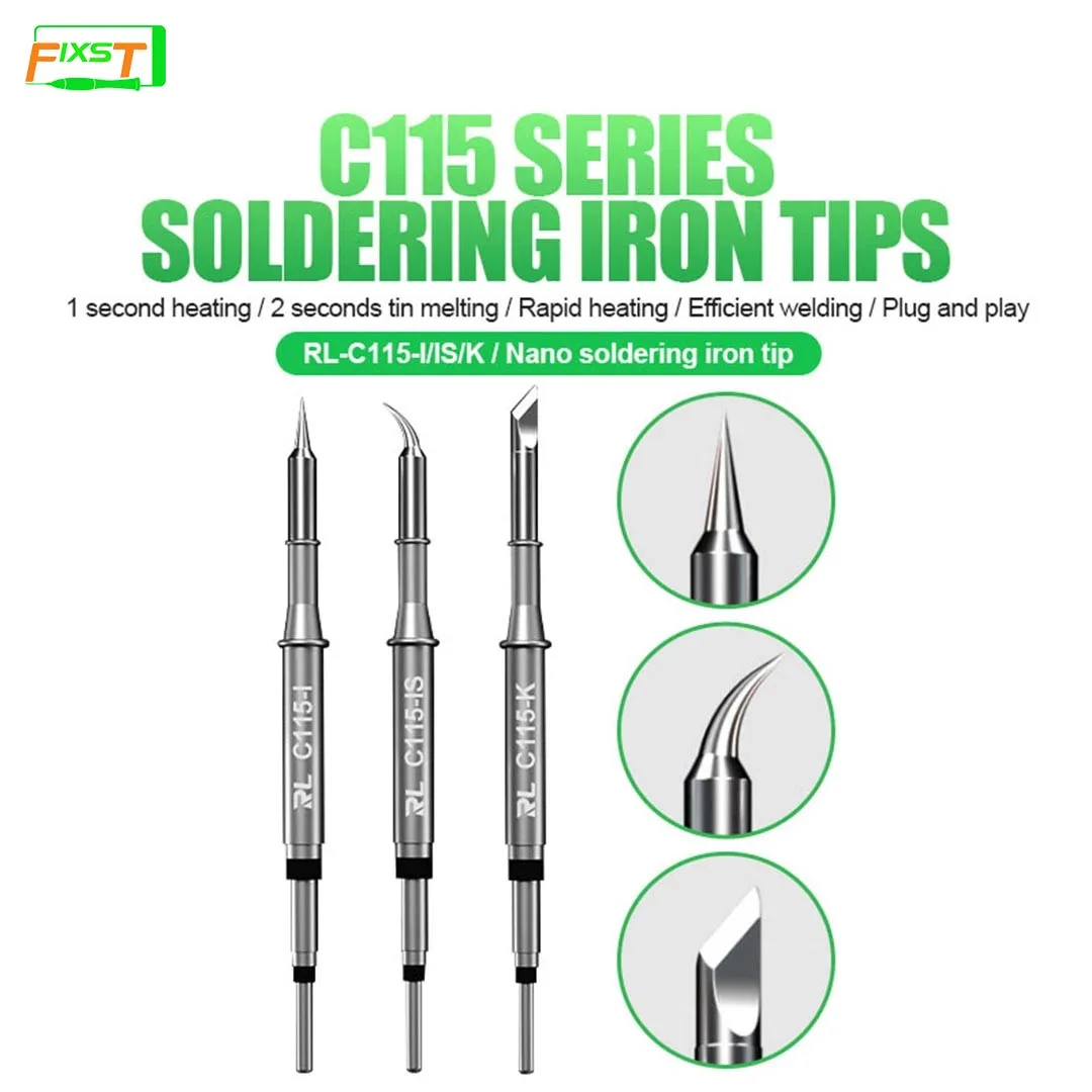 NEW RELIFE C115 Series Soldering Iron Tips For GVM T115 JBC 115 Series SUGON 3602D T36 Handle Head Replacement 3 Model