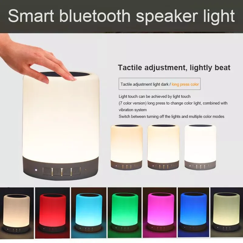 

Night Light Bluetooth Speaker Dimmable Color Changing Tap Table Lamp H-best