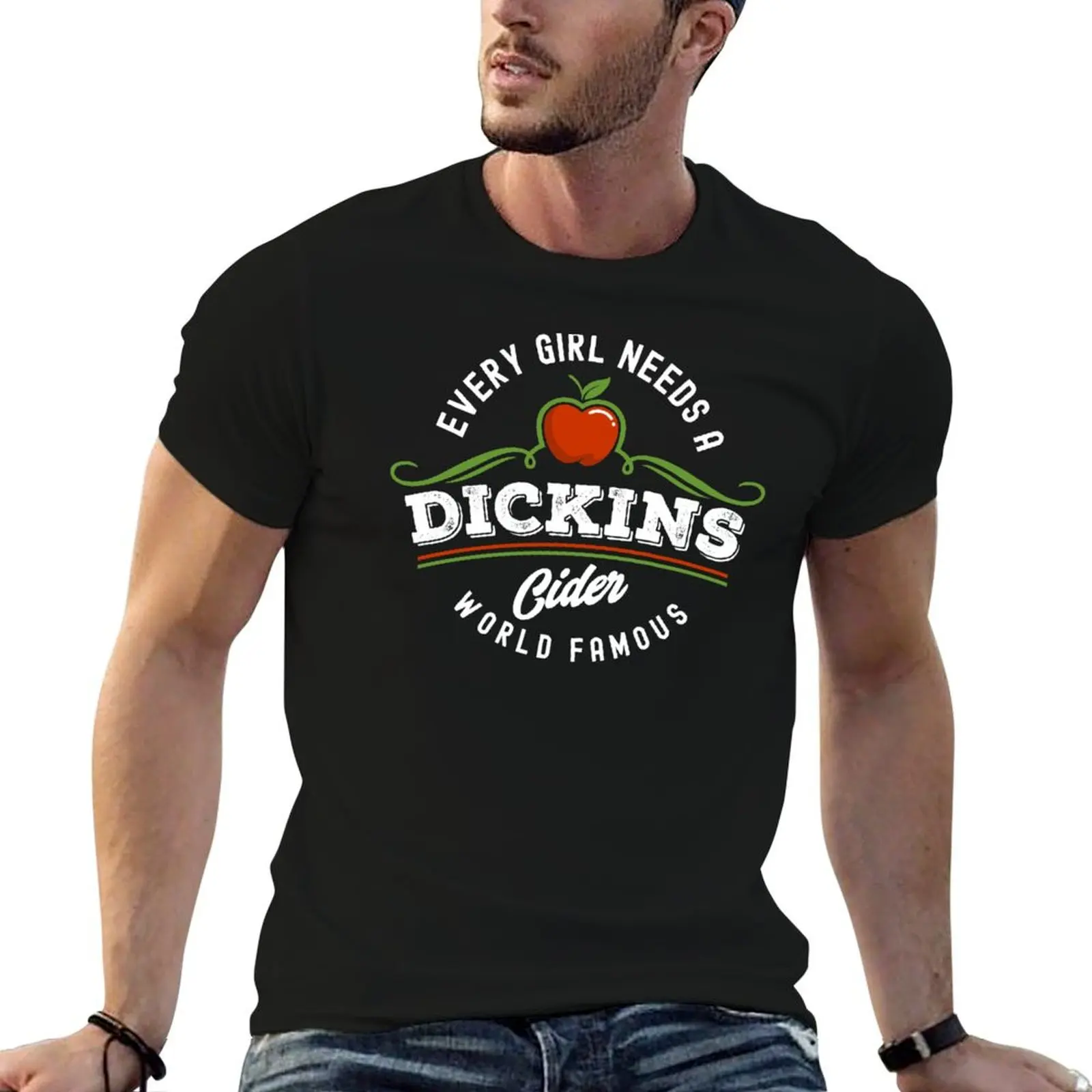 Фото Футболка из хлопка Cider All, футболка для простых вашей знаменитой футболки Dickins, мужская забавная рубашка Loved Ones World №1