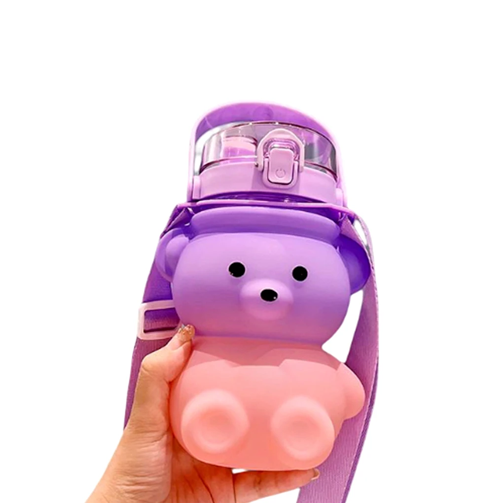 Water Bottle Straw Portable Drinkware Pops Up Drinking Students Children