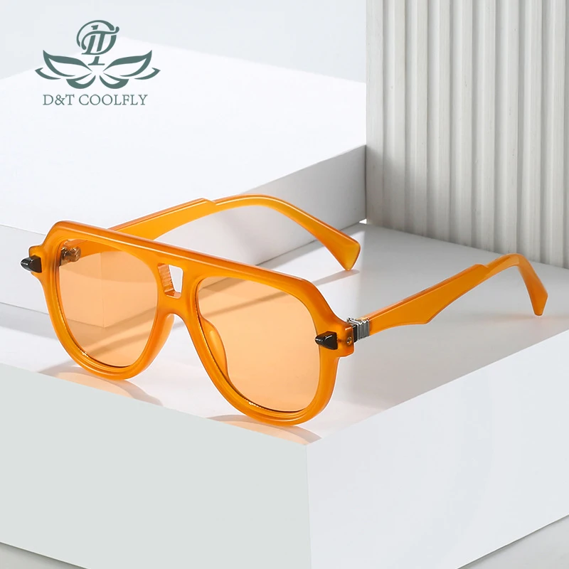 

D&T 2023 New Fashion Round Sunglasses Women Men Wrap PC Gradients Lens Frame Vintage Brand Designer Versatile Sun Glasses UV400