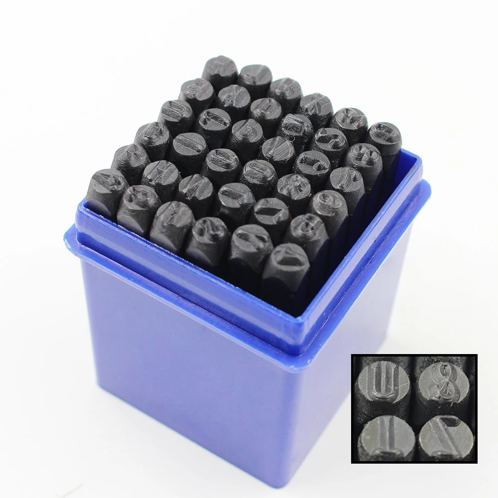 

36pcs Alphabet Number Stamping Punch Steel Die Letter&Digital Punch Stamp Pressing Kit For DIY Metal Belt Leather Craft Tool