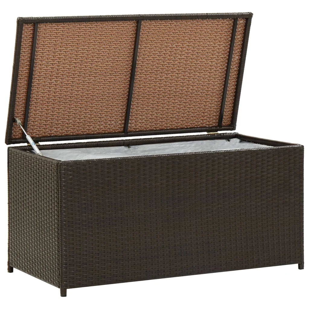 

Patio Storage Box, Poly Rattan Outdoor Storage Cabinet, Courtyard Decoration Brown 100x50x50 cm