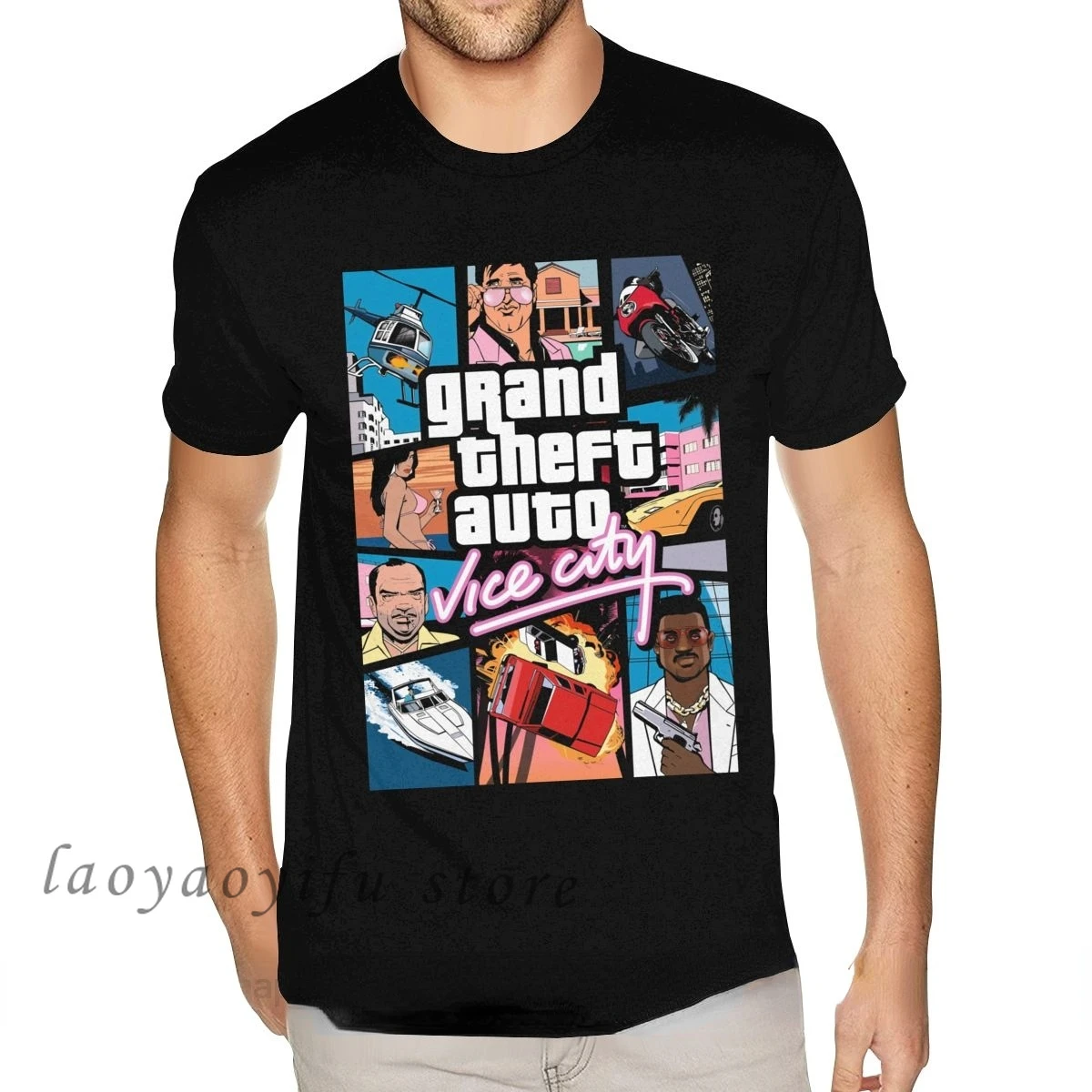 Футболка мужская оверсайз с графическим принтом игры Grand Theft Auto Vice City |
