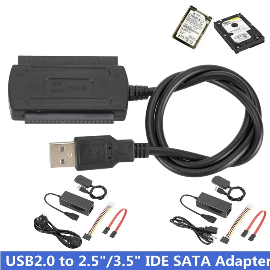 

Новый кабель-переходник 3 в 1 с USB 2,0 на IDE / SATA 2,5 дюйма, 3,5 дюйма для жесткого диска, HDD, SSD 480