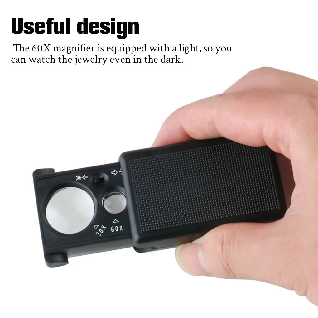 

Выдвижное увеличительное стекло 60X 30X, ювелирная инспекционная Лупа
