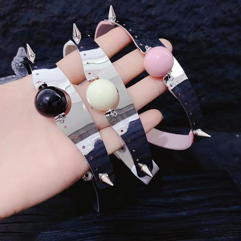 Новинка 2023 оригинальное ожерелье в стиле рок/панк для девушек кожаное с камнями и