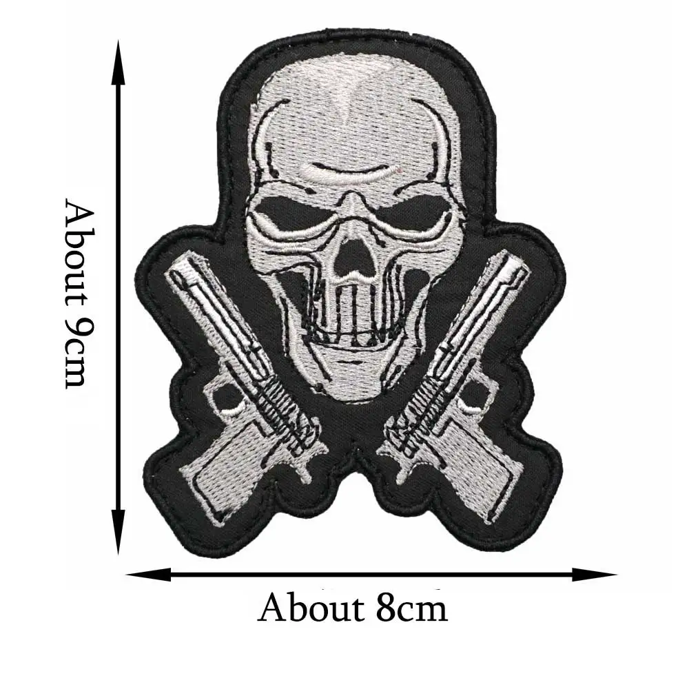 Тактическая вышивка Skeleton gun нашивка крючком и петлей