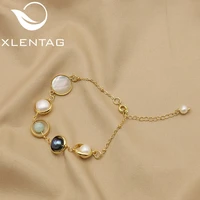 xlentag metal winding natural white pearl flowers leaves woman bracelet retro western court style exquisite luxury jewelry