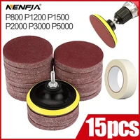 3 inch 75mm sandpaper sanding disc for metal auto wood car wheel restoration sanding polishing kit 15pcs p800 p1200 p2000 p5000