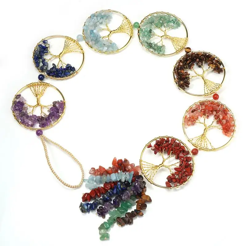 

Кристалл 7 драгоценный камень декор для комнаты деревья жизни медитация орнамент подвесной дом натуральные кристаллы Декор