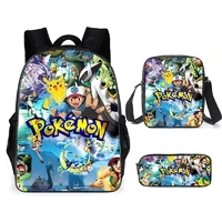 pokemon pikachu backpack laptop school bag boys cartoon pencil case kawaii schoolbag anime bag school supplies kids gifts