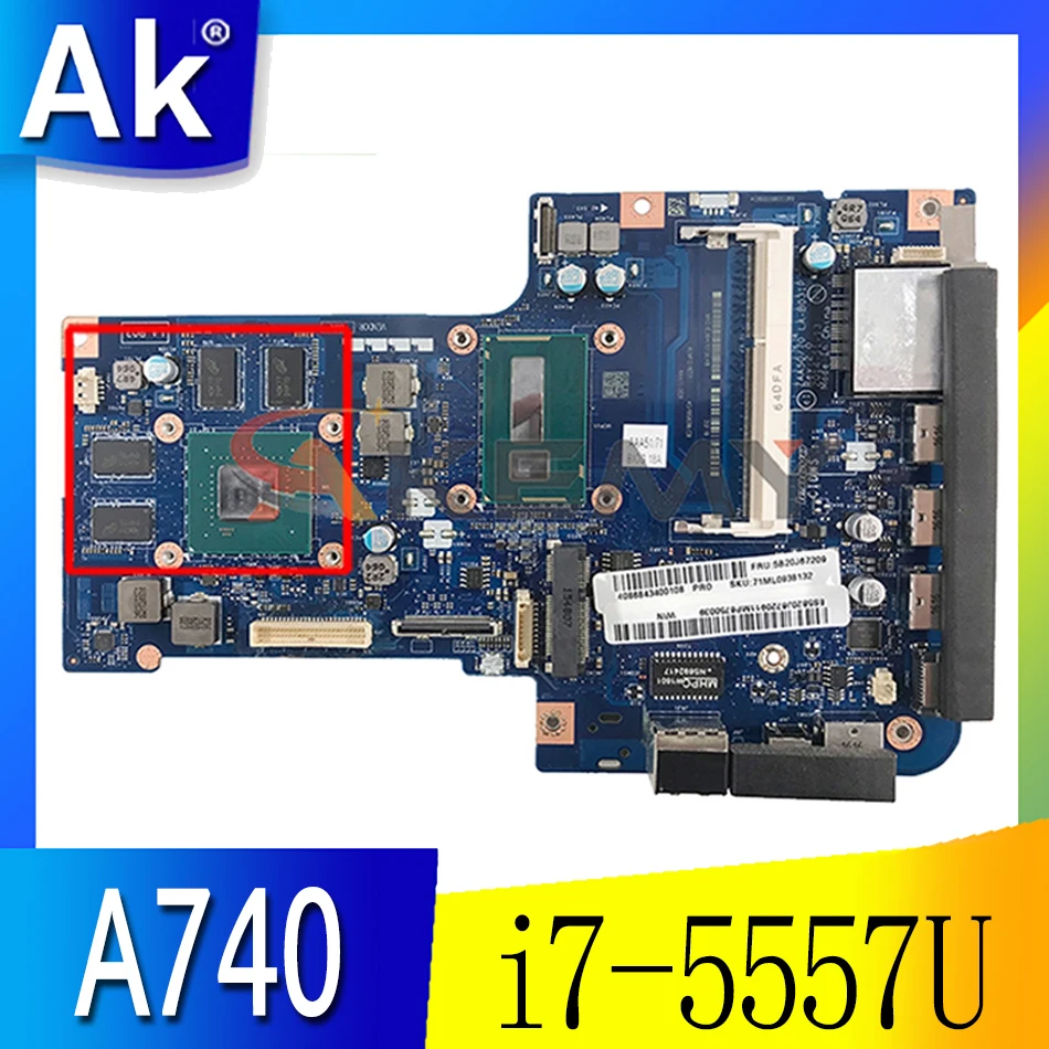 

ZAA50/70 LA-B031P for Lenovo AIO A740 A540 all-in-one motherboard CPU i7 5557U GT940M 2G DDR3 100% test wor