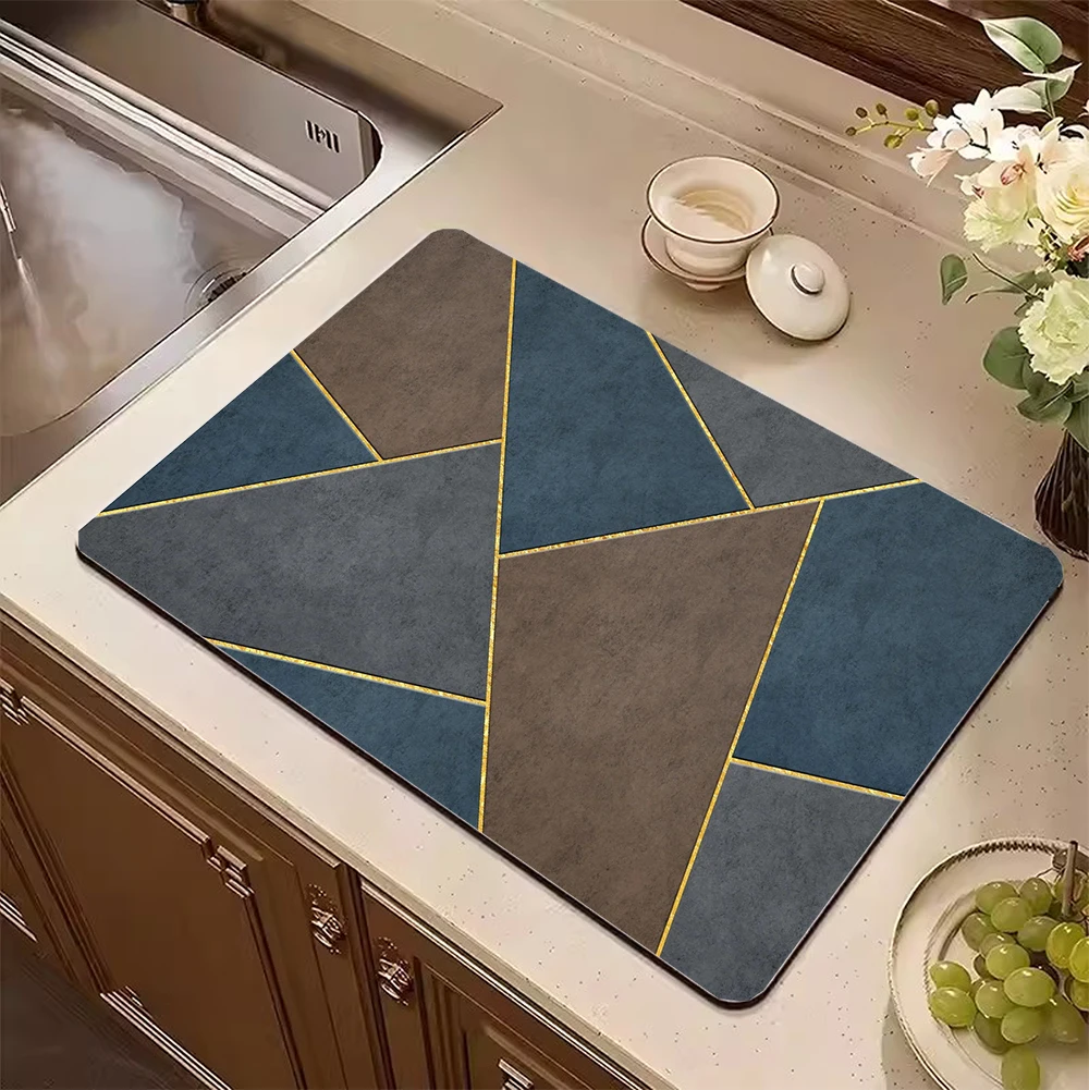 Супервпитывающий коврик для мытья посуды с простым геометрическим рисунком