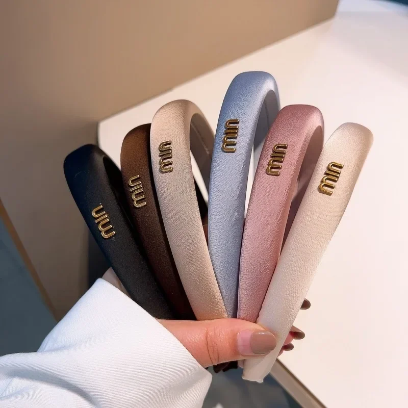 Новый простой стиль универсальная заколка для волос модная атласная повязка из