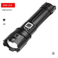 30w mini high power led flashlights usb charging telescopic zoomable torch outdoor emergency lighting tool rechargeable light