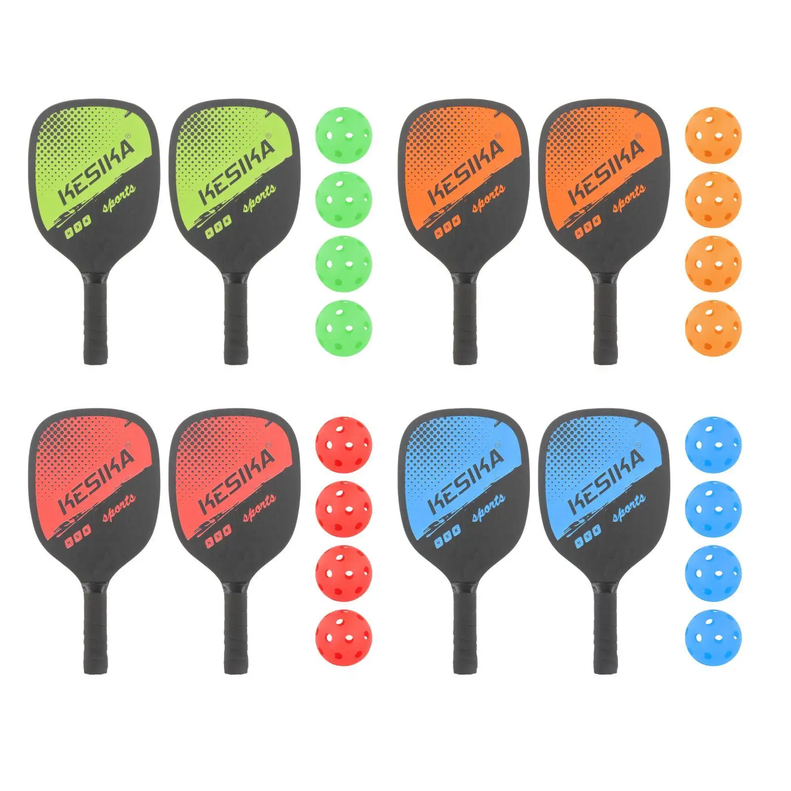 

Pickleball Paddles Rackets Set Pickleball Paddle Set of 2 Rackets & 4 Pickleballs Balls Pickle-Ball Racquet w/ Bag for Women Men