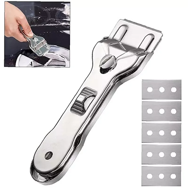 

Multifunction Glass Ceramic Hob Scraper Cleaner Remover with 5pcs Blade for Cleaning Oven Cooker Tools Utility Knife