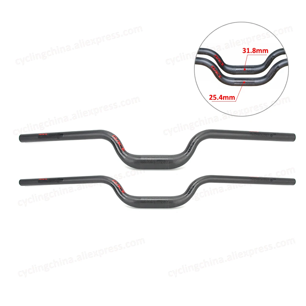 Race Face Next Mountain/Folded Bike 3K Matte Full Carbon Fibre U Shape Bike Handlebar Bright Logo Clamp 25.4/31.8mm Bike Parts