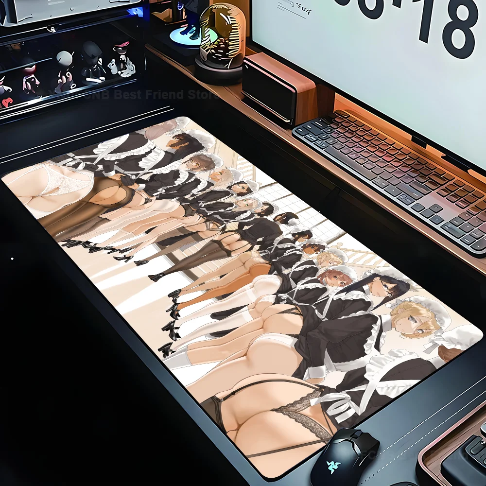 Кружевной черный коврик для мыши в чулках горничной Настольный с подкладкой