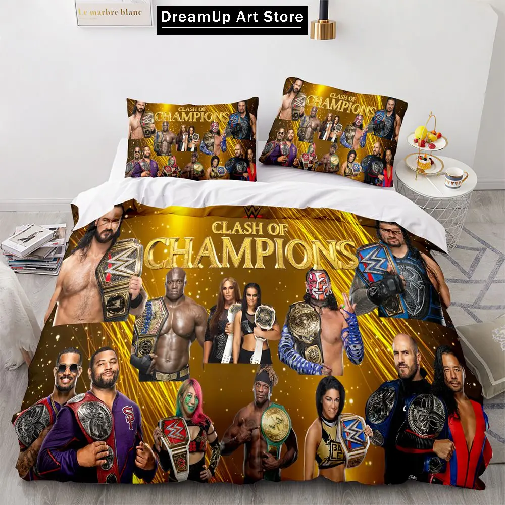 Модный комплект постельного белья WWE EAW с 3D принтом для мальчиков и девочек полный