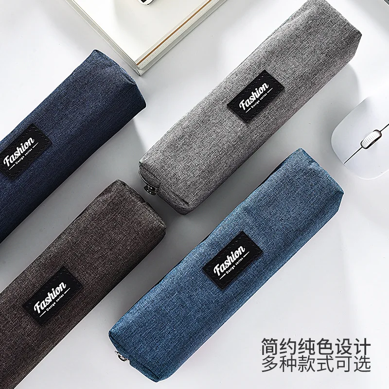 

Pencil bags wholesale male and female junior high school students Japanese and Korean fashion stationery bags Solid pencil bags