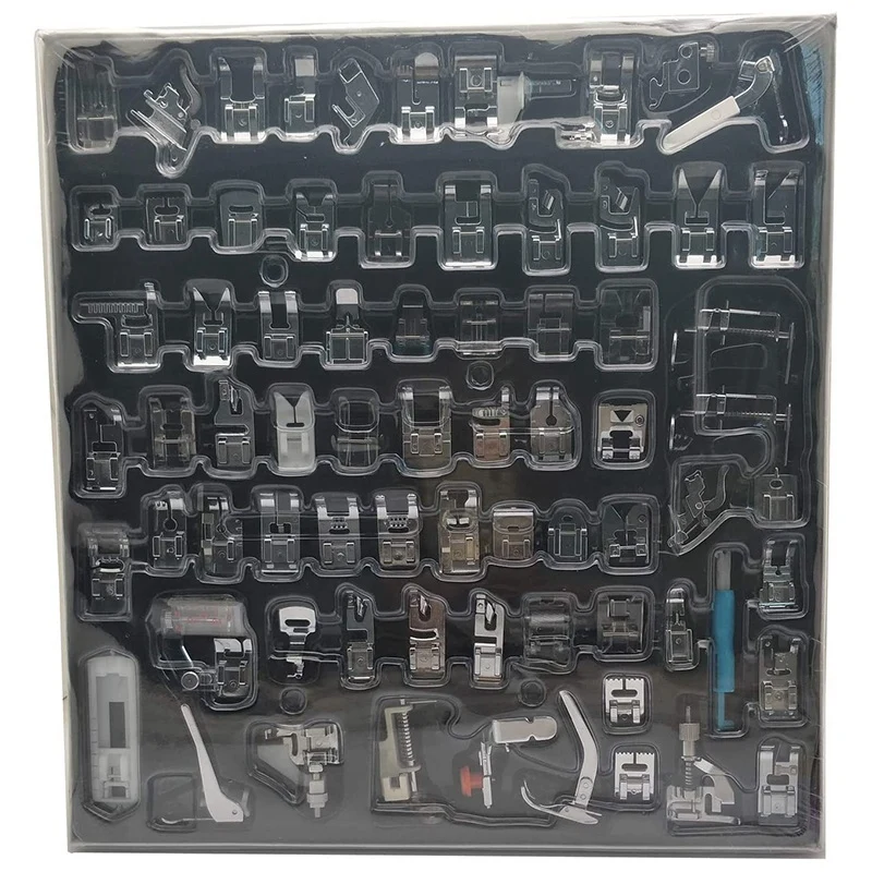 

72Pcs Domestic Sewing Machine Presser Feet Set for Brother, Babylock, Singer, Janome, Elna, Toyota, New Home, Simplicity