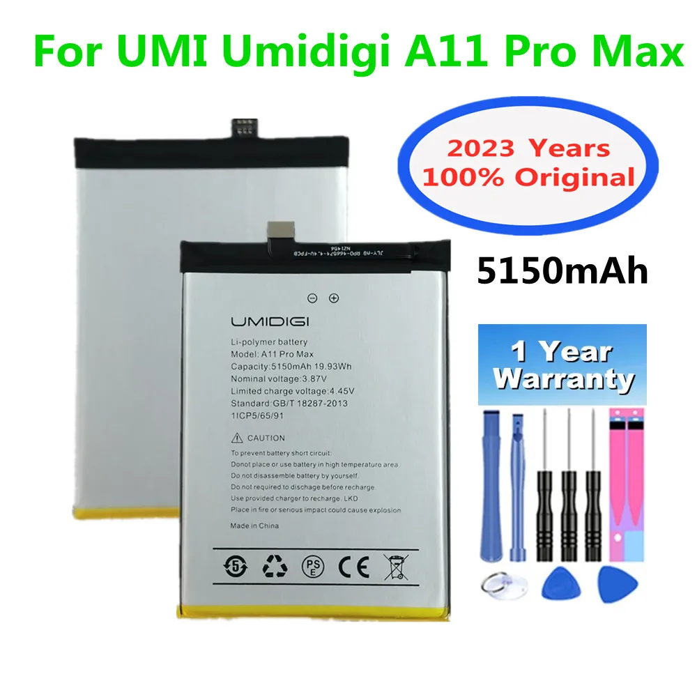 

2023 Years 100% Original Battery For UMI Umidigi A11 Pro Max 5150mAh Bateria Replacement Battery Fast Shipping + Tracking Number