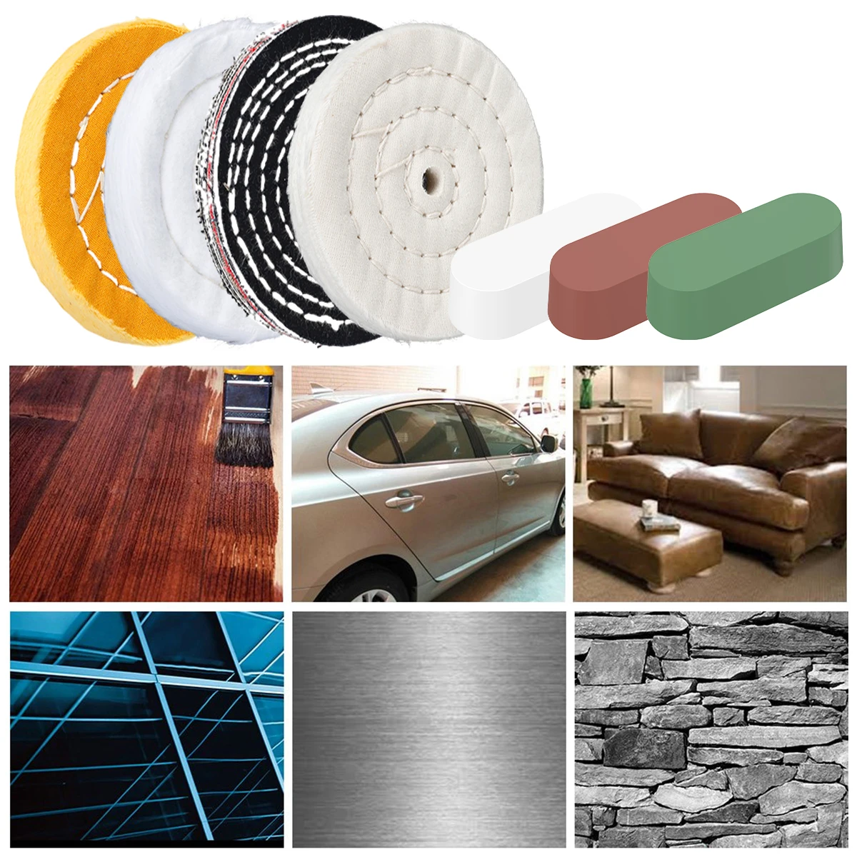 Набор 4-дюймовых Полировальных Кругов Премиум-класса Для Дерева Пластика Металла