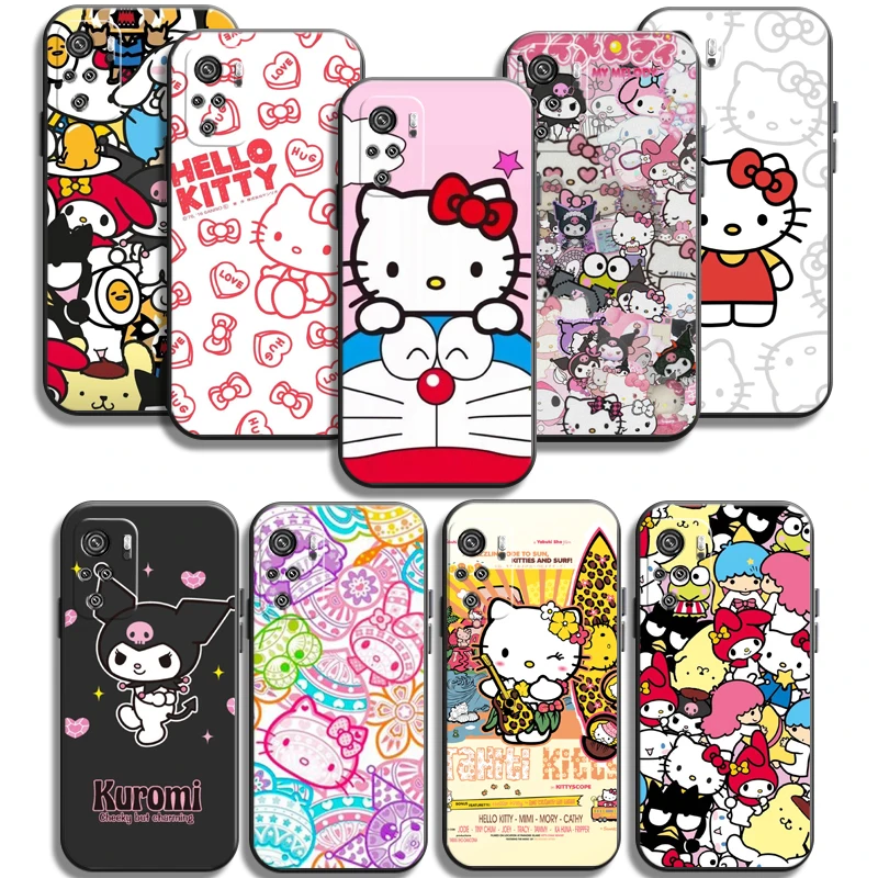 

TAKARA TOMY Hello Kitty Phone Cases For Xiaomi Redmi Note 10 10S 10 Pro POCO F3 GT X3 GT M3 Pro X3 NFC Funda Soft TPU Coque