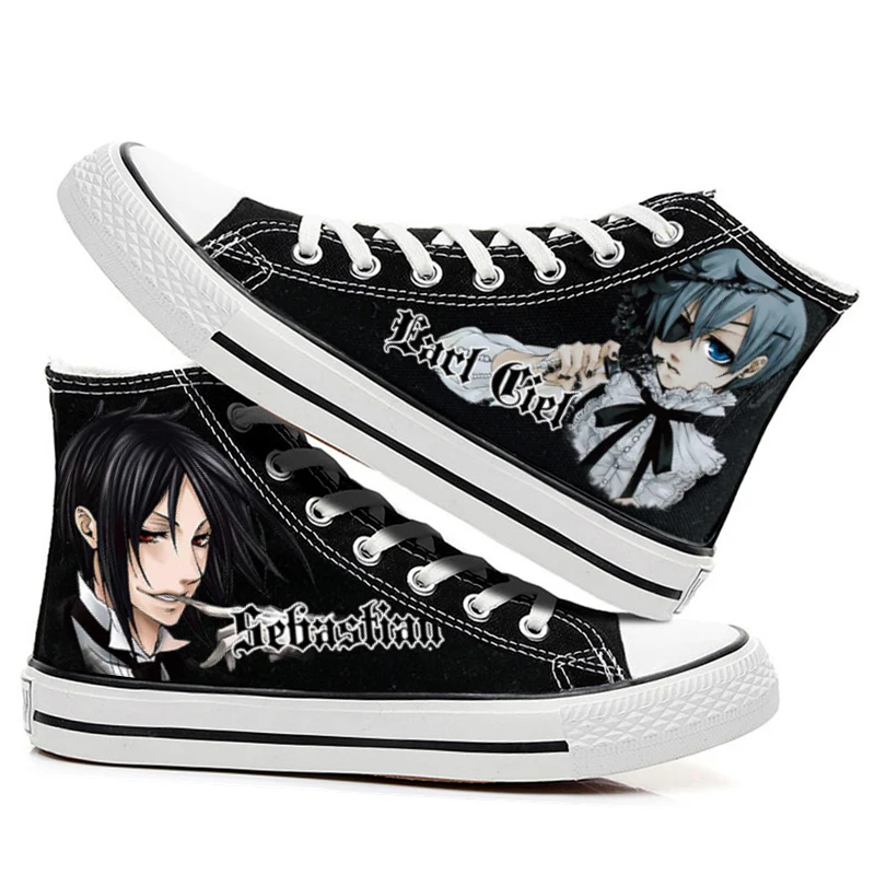 

Холщовые кроссовки с высоким верхом, повседневная обувь для детей и молодежи, черный Батлер