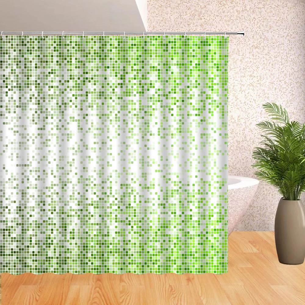 

Colorful Mosaic Print ClothＳhower Ｃurtain Abstract Argyle Geometric Polygon Inspired Design Pattern Bath Ｃurtains Bathroom Decor