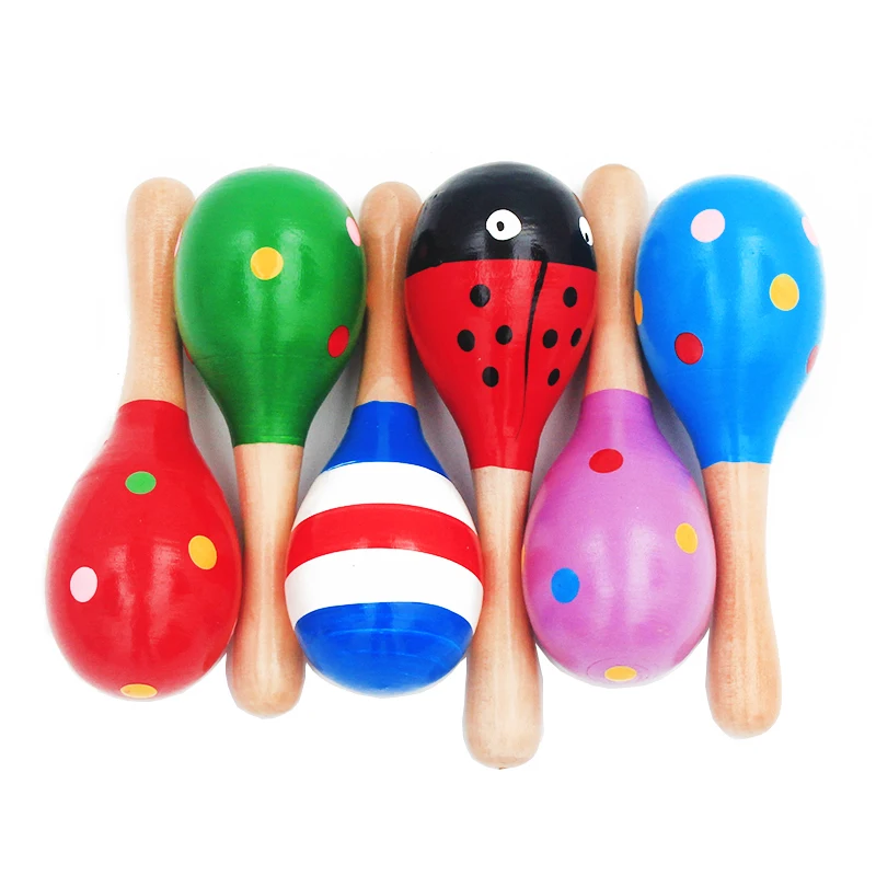 

Infant & Toddlers Wood Sand Hammer Wooden Maraca Rattles Sand Hammer Kids Musical Party Favor Child Baby Shaker Toy