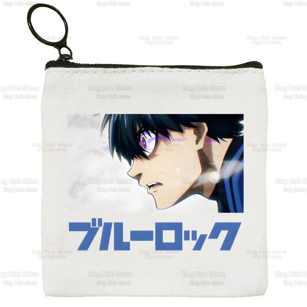 

Женский кошелек с голубым замком Isagi Yoichi, из аниме ткани, маленький клатч, милая холщовая кредитница для ключей