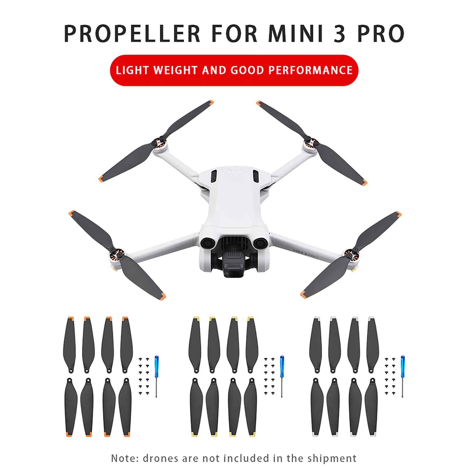 

4 шт. быстросъемные пропеллеры для дрона Dji Mini 3 Por Prop Сменные пропеллеры для дрона Ccw/cw реквизиты запасные части Аксессуары для дрона