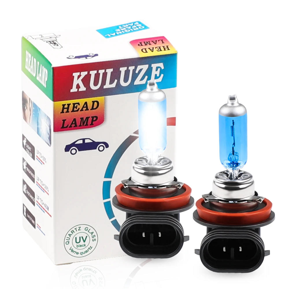 2Pcs H8 55W 12V 6000K Super Bright White Halogen Bulb Fog Lights Car Headlights Lamp Car Light Source Car Styling Parking