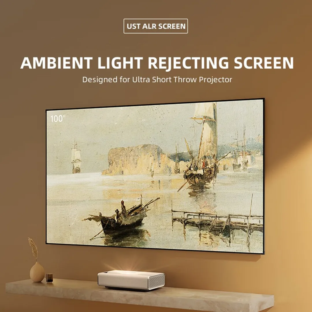 MIVISION 100~120 Inch 16:9 2023 Newest ALR UST Projector Screen Ambient Light Rejecting Projection Curtain Supported 3D/4K 8K