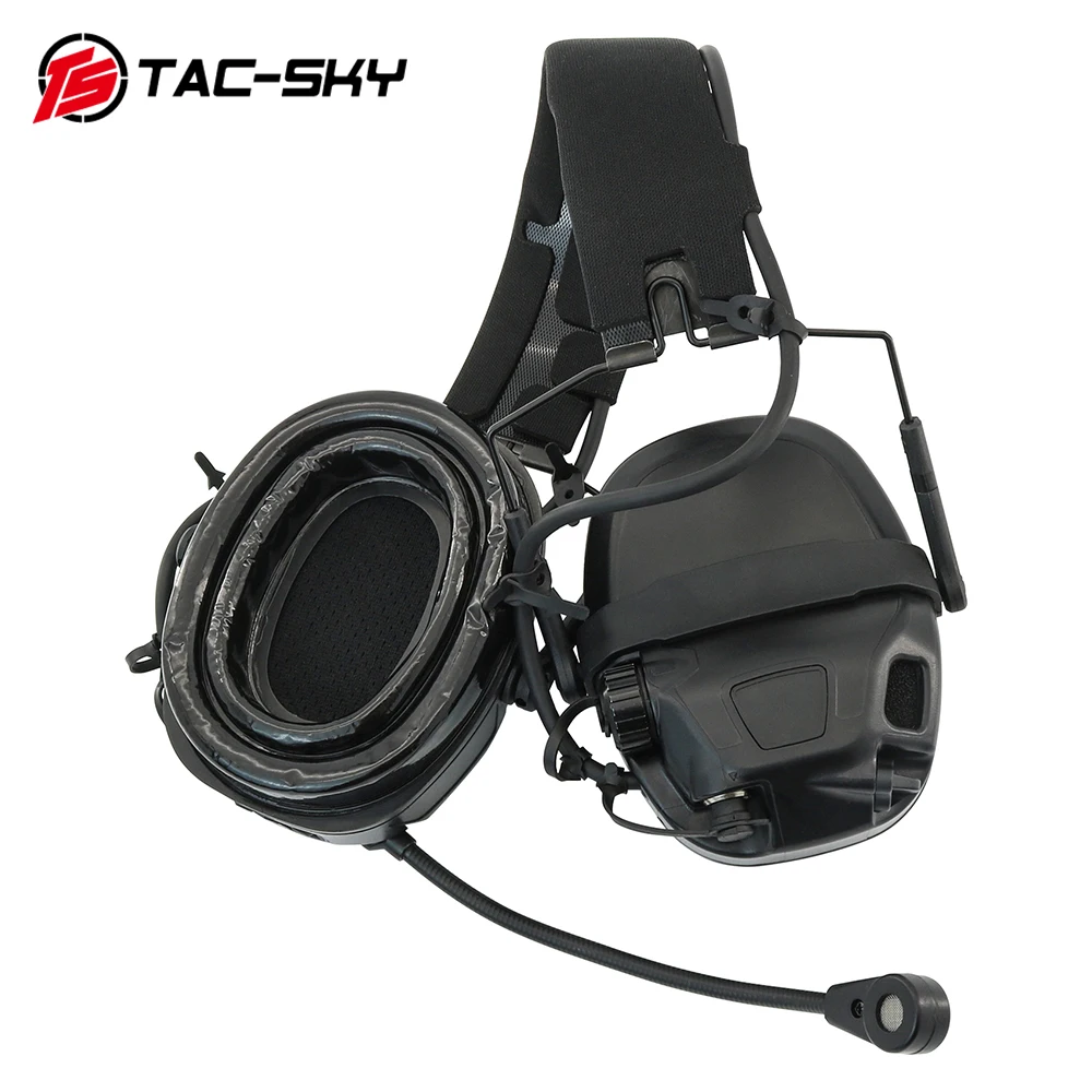 Tactical AMP Headset Communication Noise Cancellation Pickup Civilian Edition Headset Compatible with ARC Helmet Rail Adapter