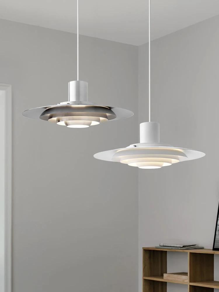 

Silver/White Danish UFO Pendant Lights Modern Umbrella Hanging Lamp Nordic Restaurant Ceiling Chandelier