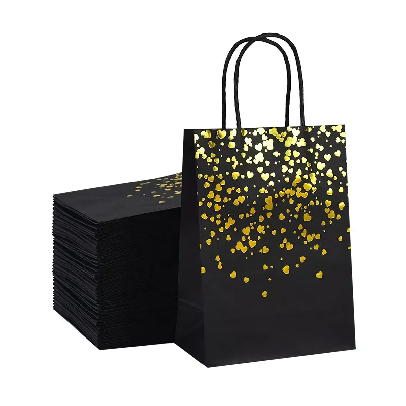 

21cm Portable Paper Bags Thank You Gift Packaging Bag for Thanksgiving Wedding Birthday Guests Navidad Christmas Present Bag 6P