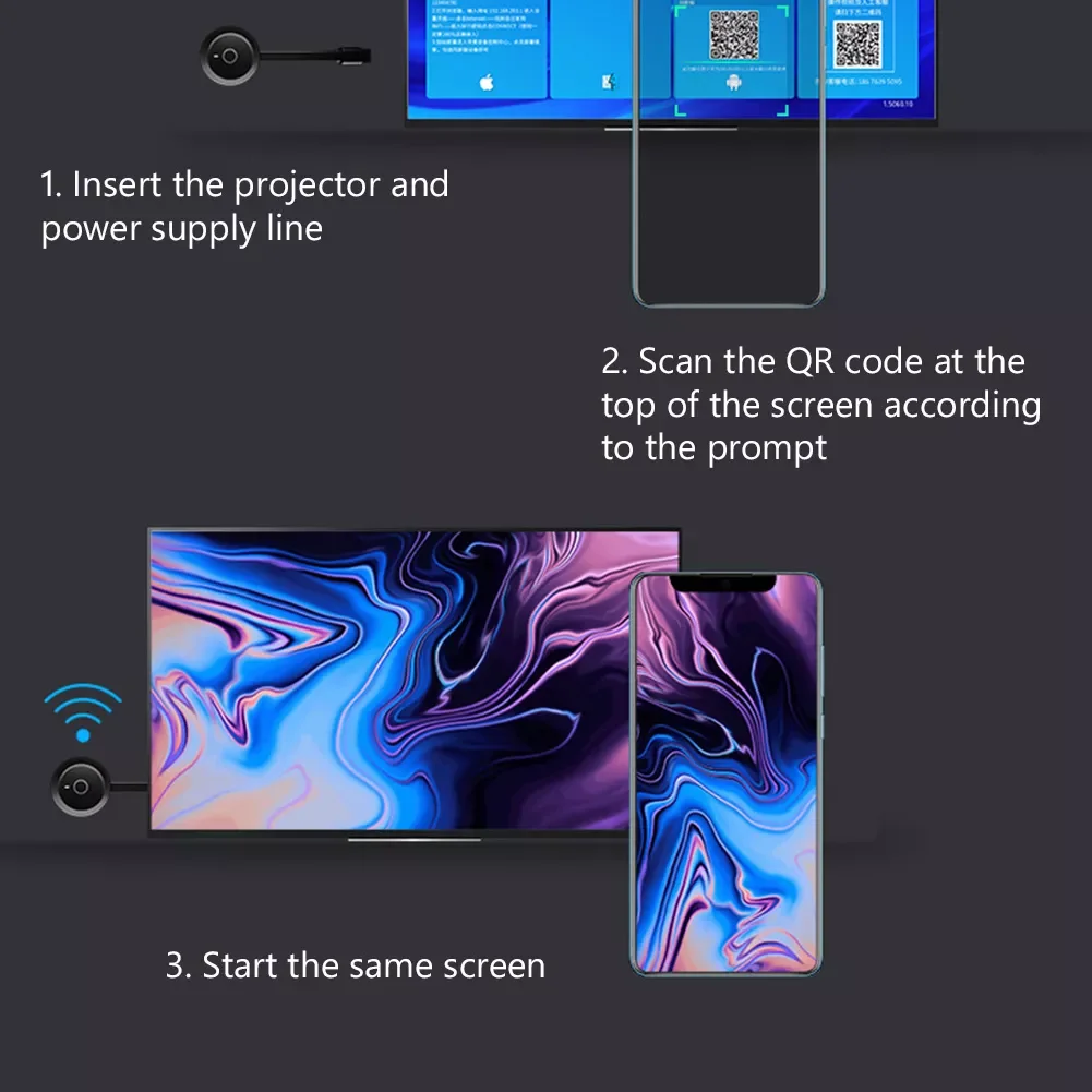 Новый ТВ-стик 4K 1080P дисплей для экрана Mira Anycast HDMI-совместимый ТВ-ключ Miracast Android