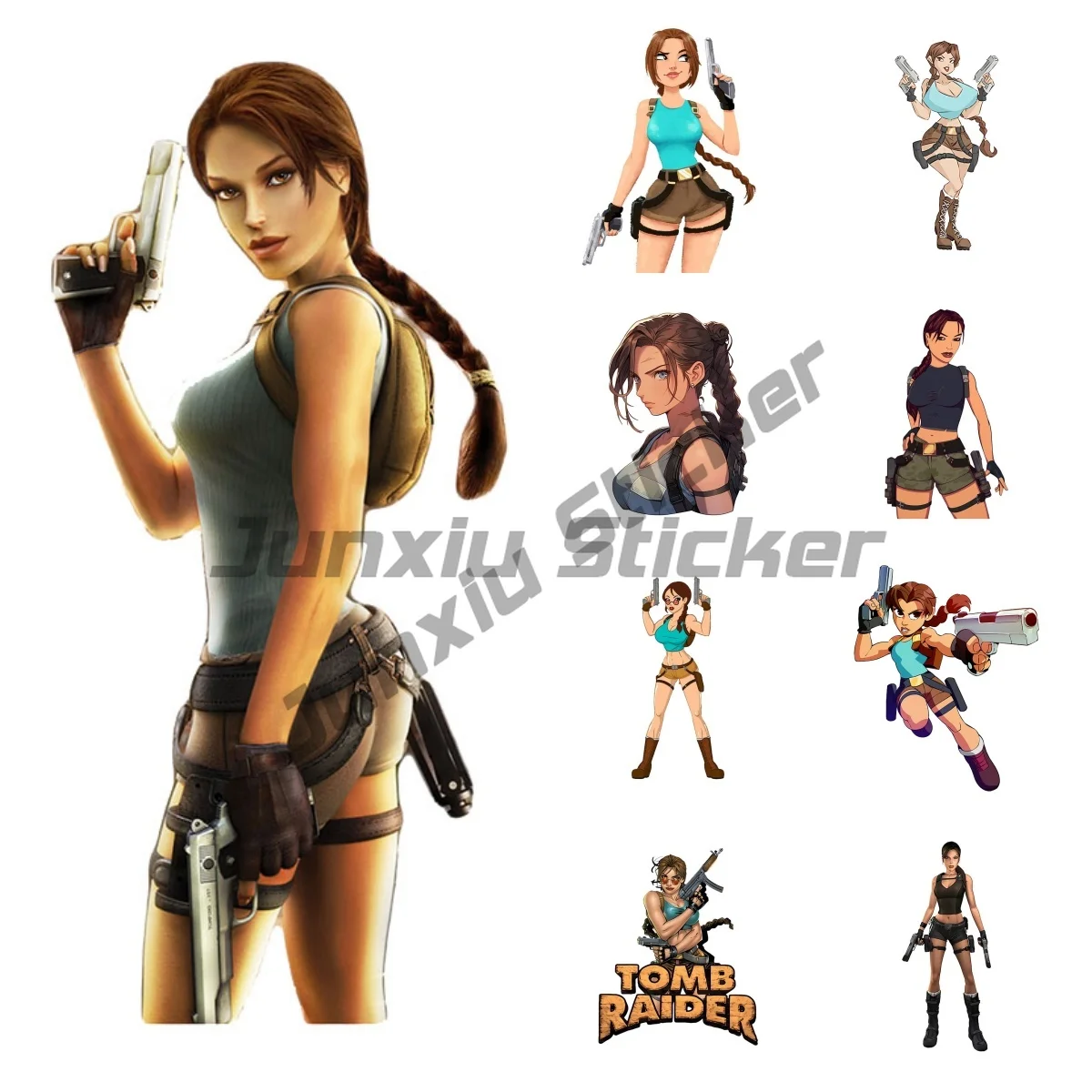 Lara Croft индивидуальная наклейка на автомобиль защитная дверь автомобиля лобовое