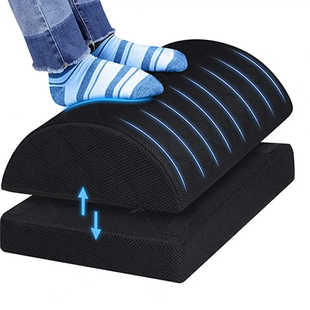 

Foot Rest Anti-slip Comfortable Zipper Double Layer Relieve Fatigue Semicircle Under Desk Footrest Cushion Office Accessories